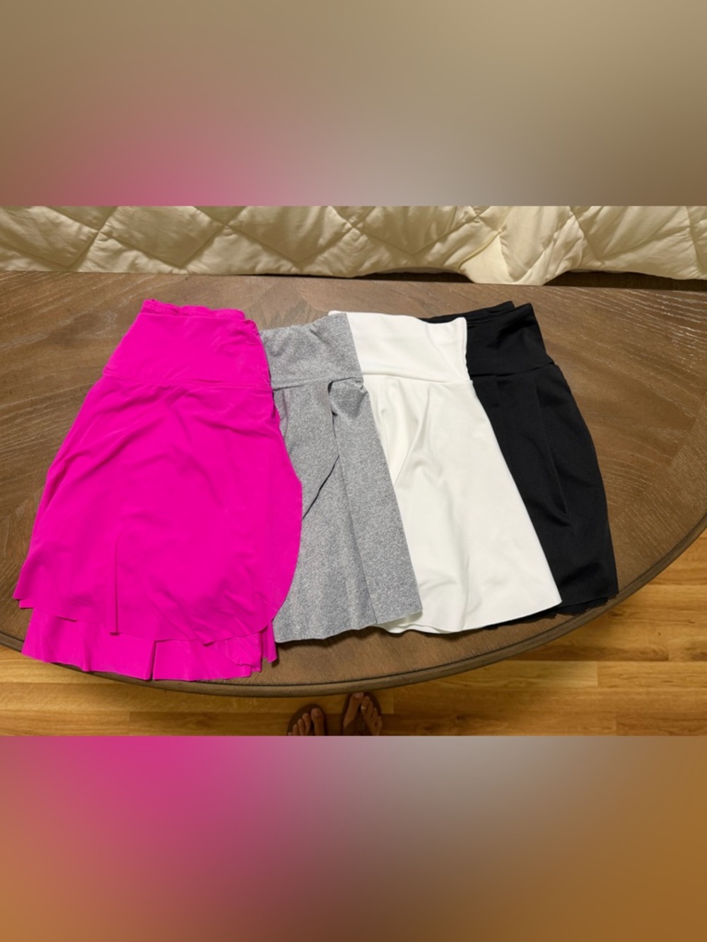 Women’s Performance Skirt with Built-In Shorts — Pink, Gray, White, Black
